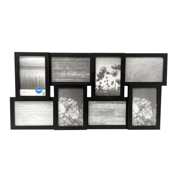 Mainstays 4x6 8-Opening Linear Gallery Collage Picture Frame, Black